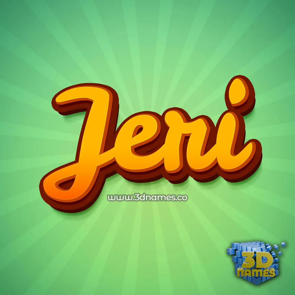 jeri in Green Rays style - 3D name wallpaper