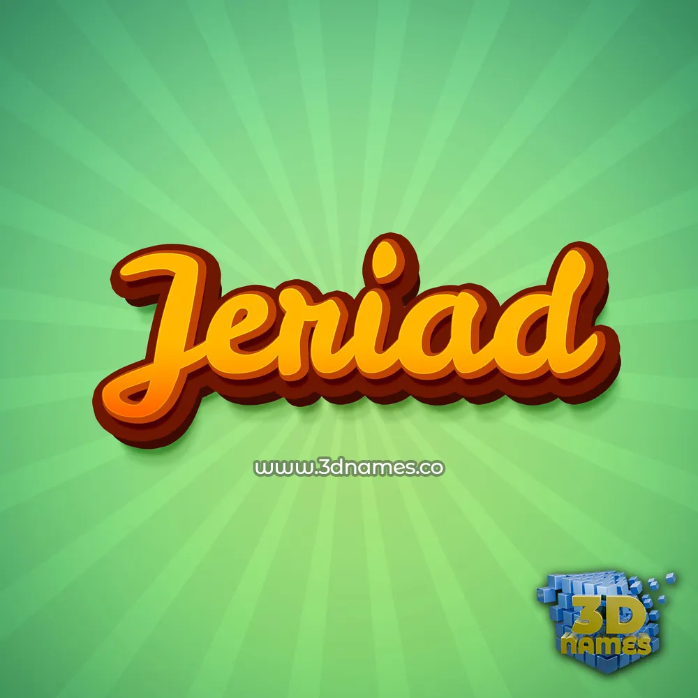 jeriad in Green Rays style - 3D name wallpaper