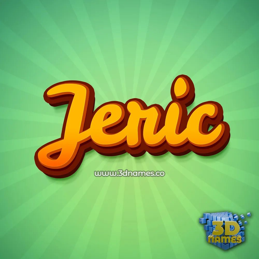 jeric in Green Rays style - 3D name wallpaper