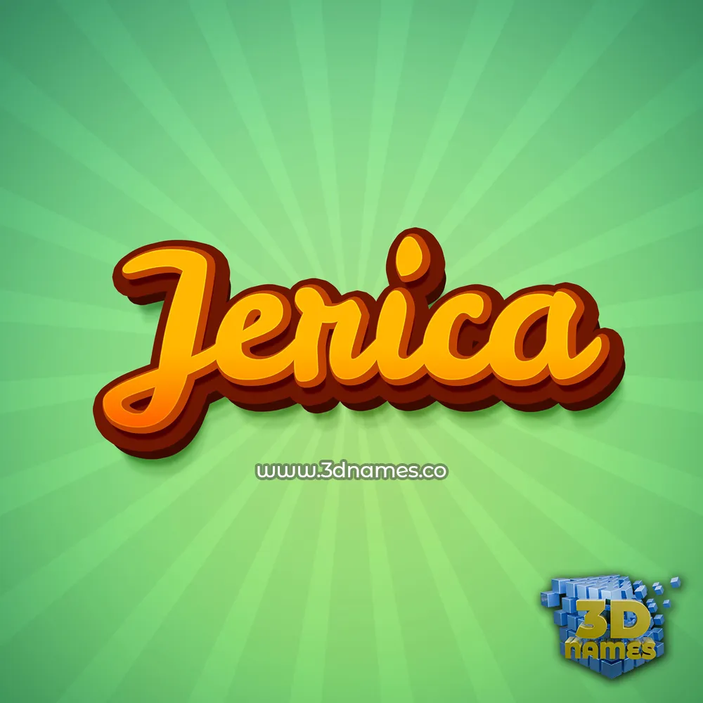 jerica in Green Rays style - 3D name wallpaper