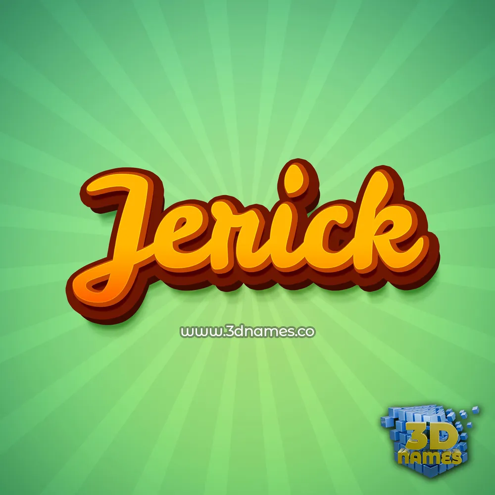 jerick in Green Rays style - 3D name wallpaper