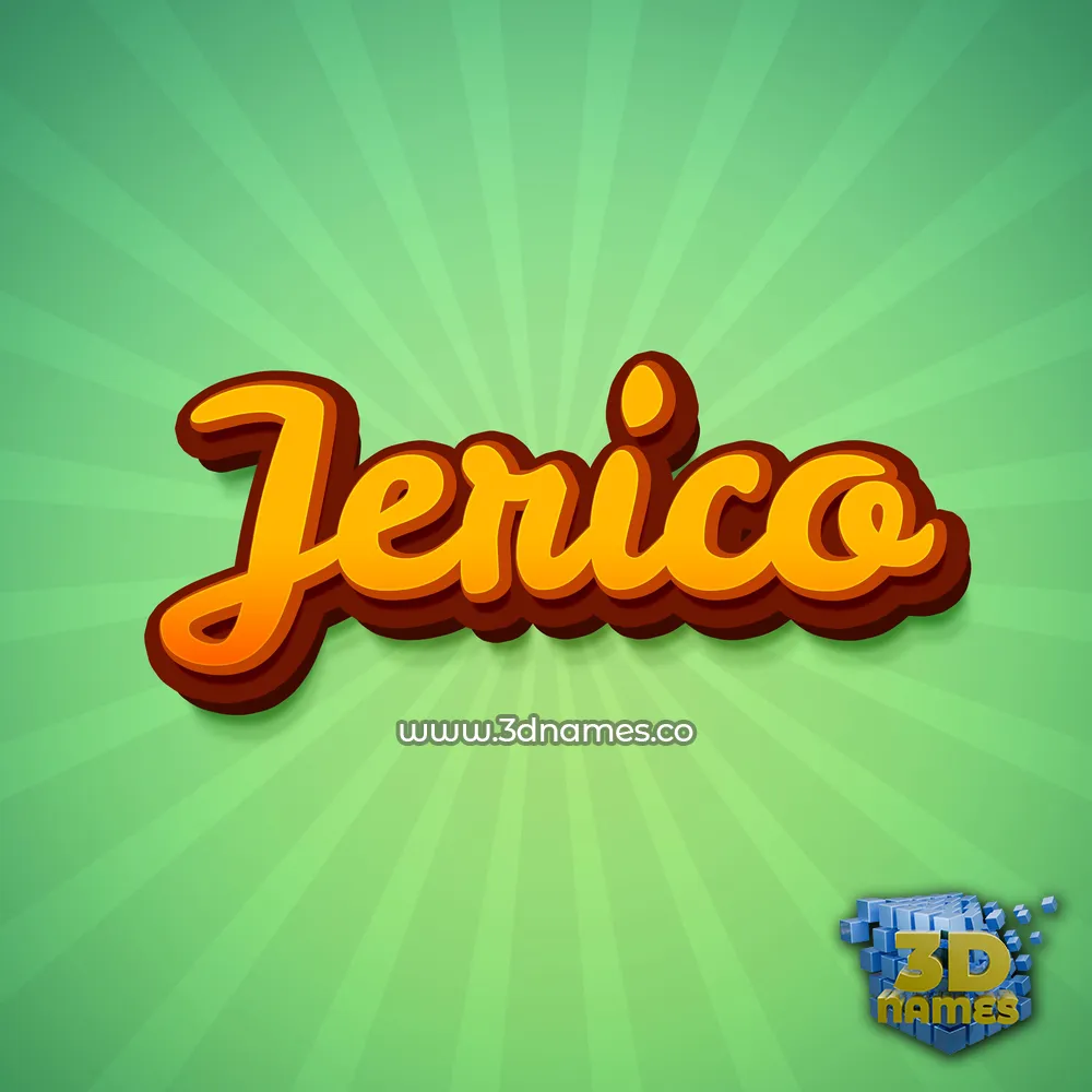 jerico in Green Rays style - 3D name wallpaper