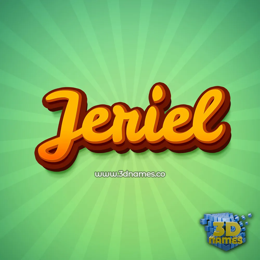 jeriel in Green Rays style - 3D name wallpaper