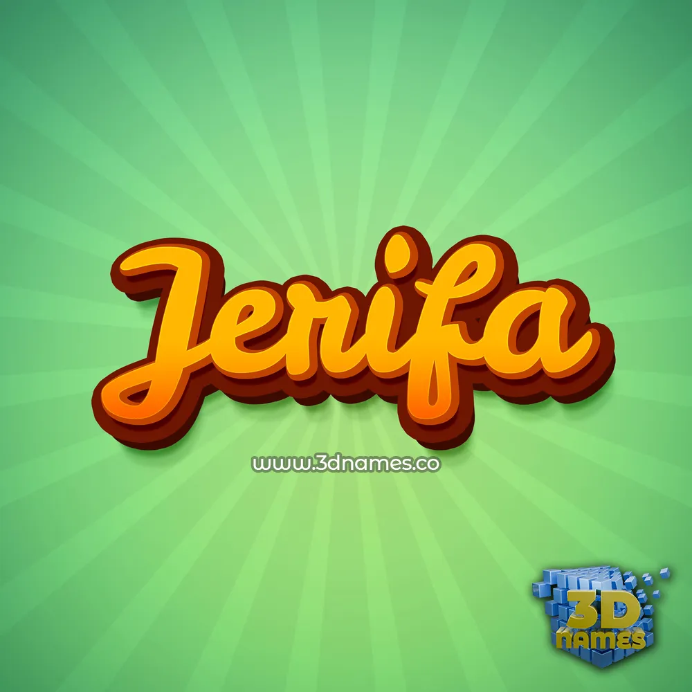 jerifa in Green Rays style - 3D name wallpaper