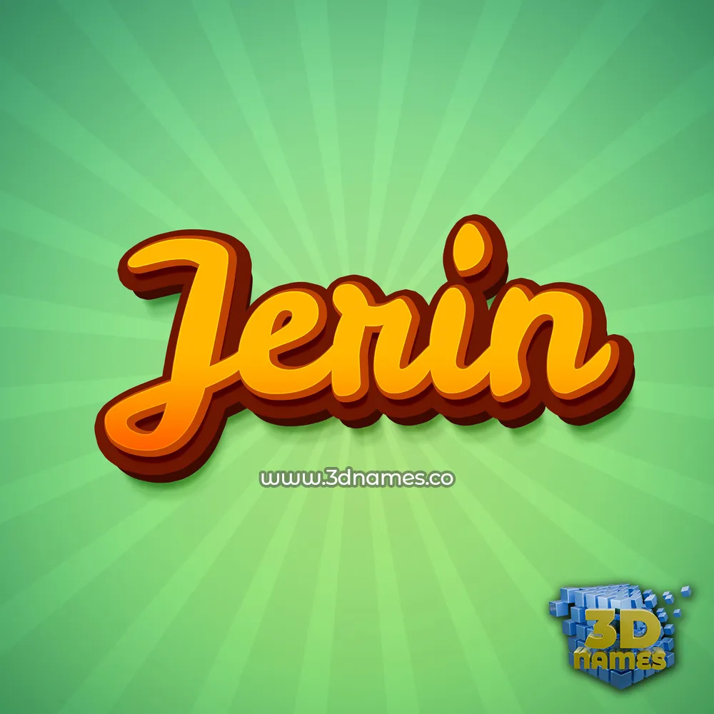 jerin in Green Rays style - 3D name wallpaper