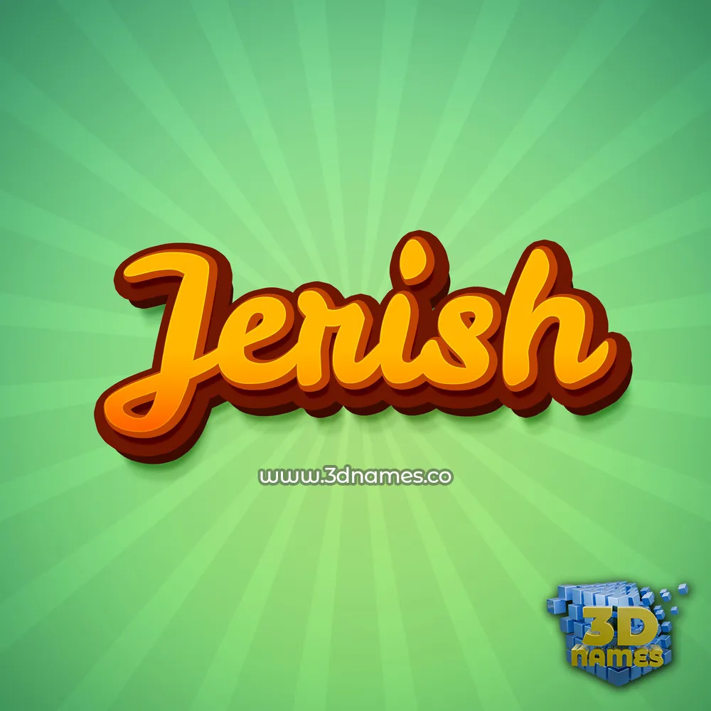 jerish in Green Rays style - 3D name wallpaper