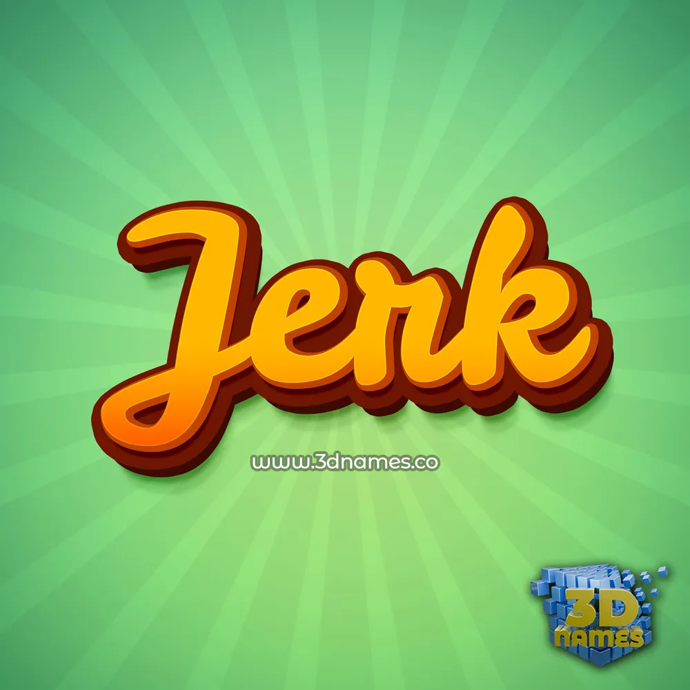 jerk in Green Rays style - 3D name wallpaper