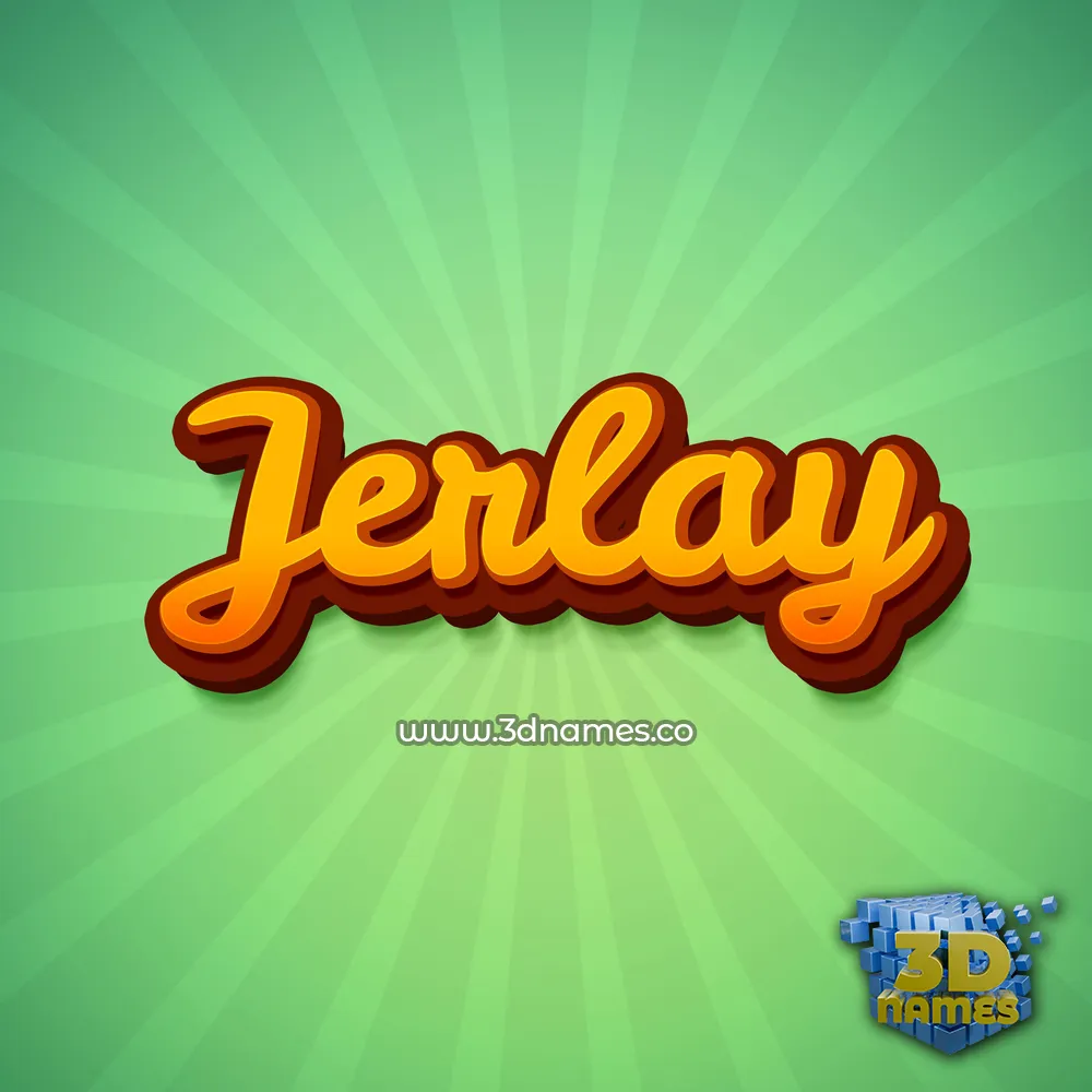 jerlay in Green Rays style - 3D name wallpaper