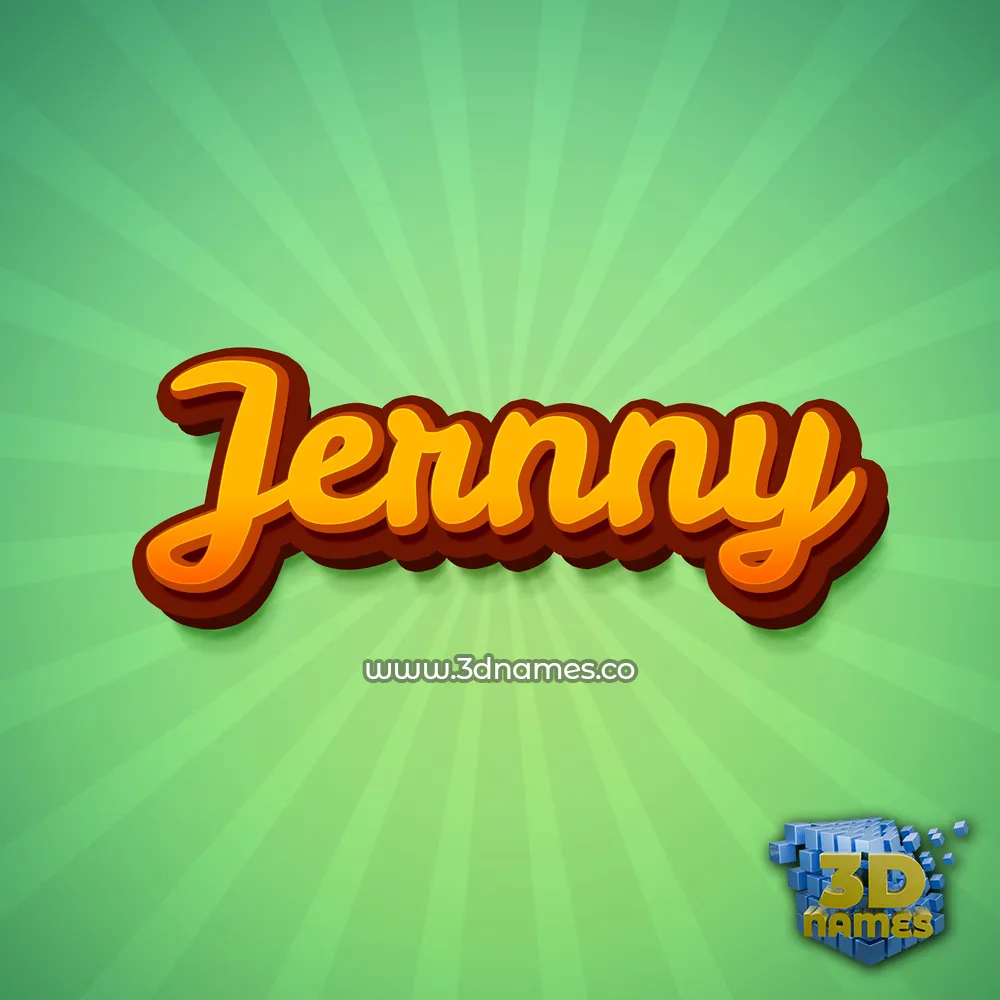 jernny in Green Rays style - 3D name wallpaper