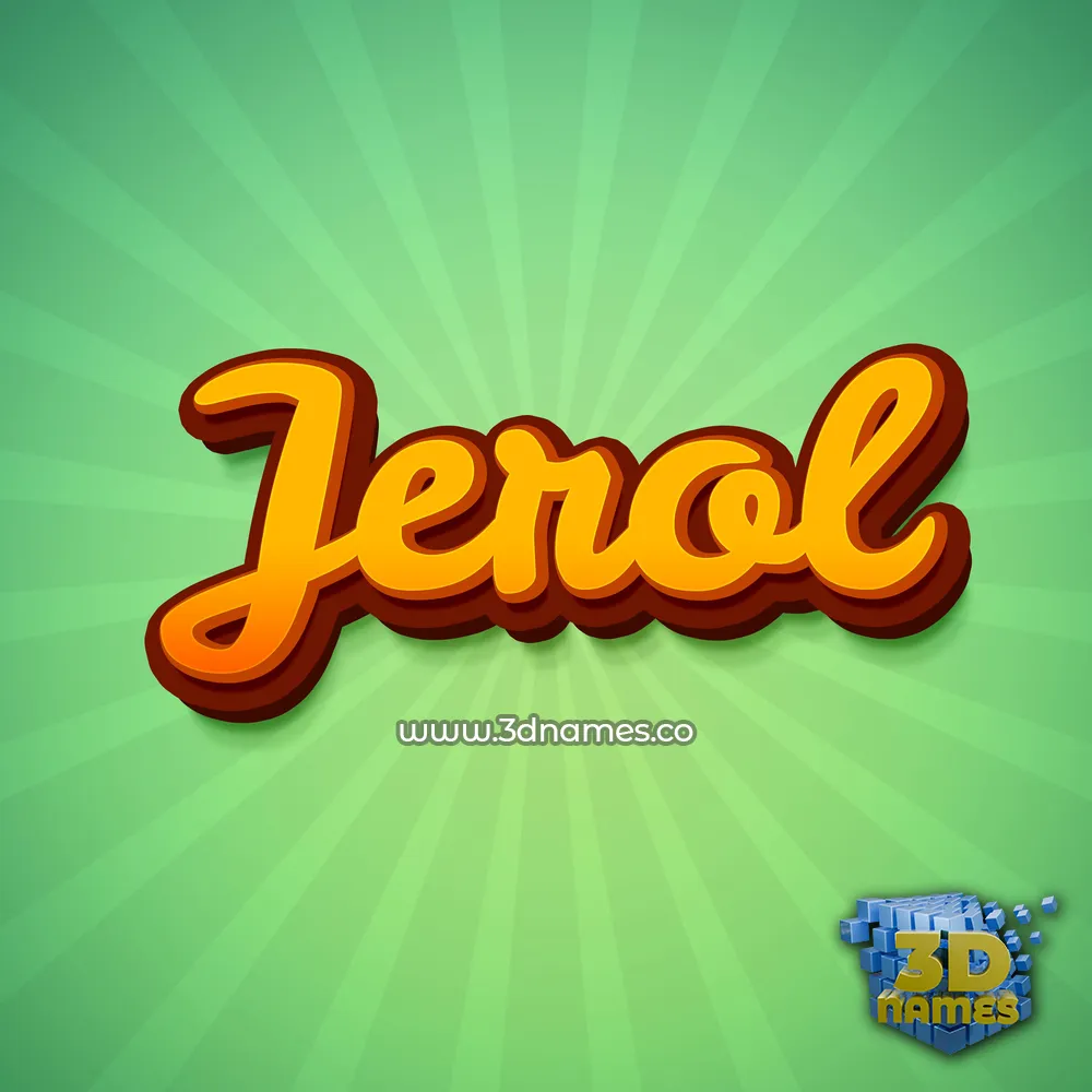 jerol in Green Rays style - 3D name wallpaper