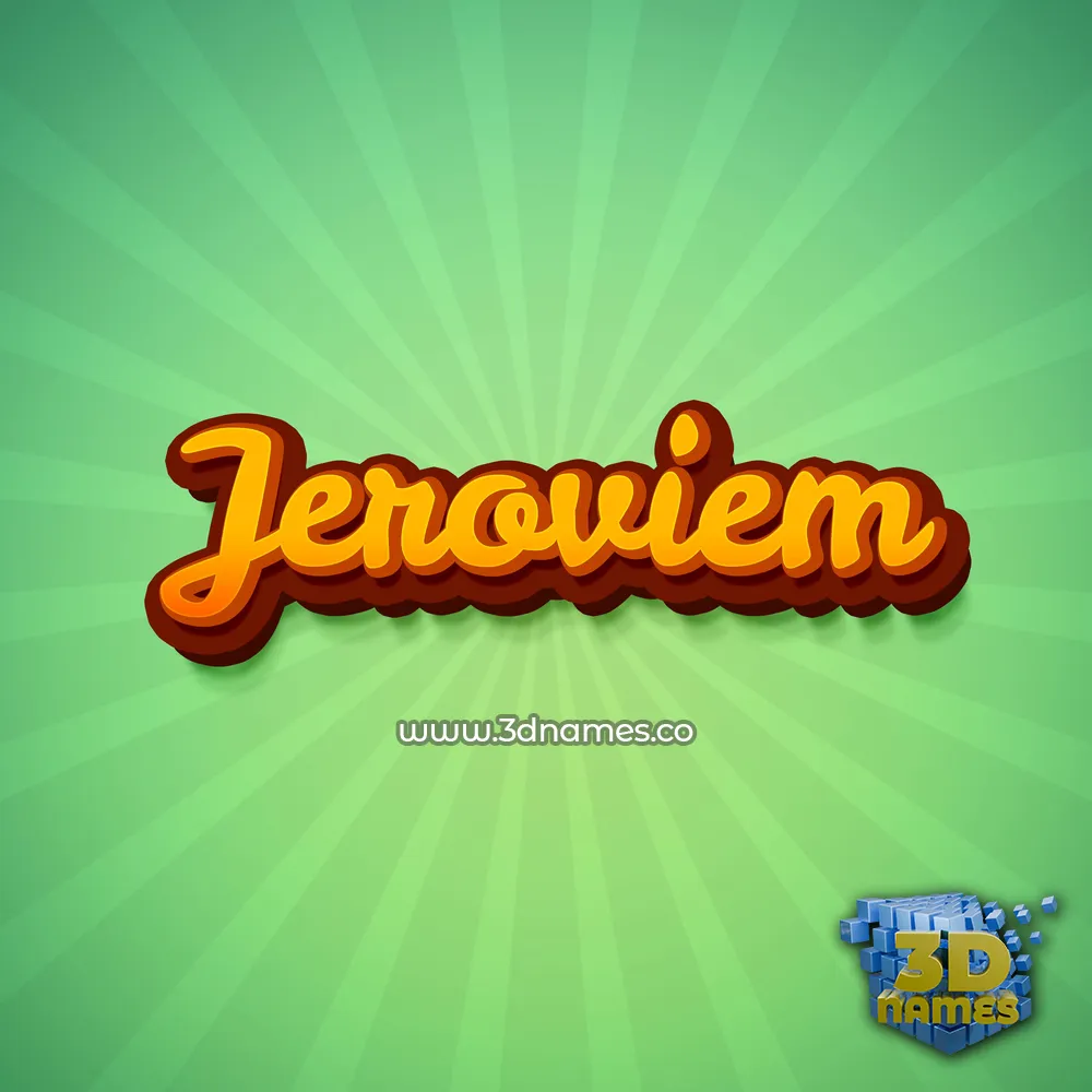 jeroviem in Green Rays style - 3D name wallpaper