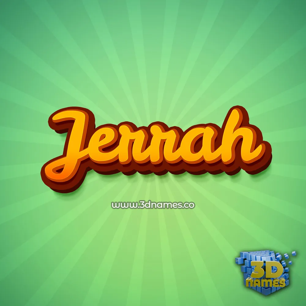 jerrah in Green Rays style - 3D name wallpaper