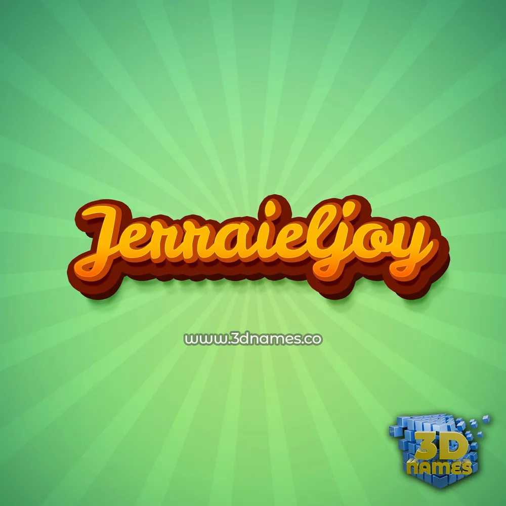 jerraieljoy in Green Rays style - 3D name wallpaper