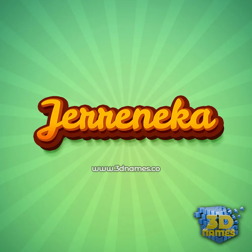 jerreneka in Green Rays style - 3D name wallpaper
