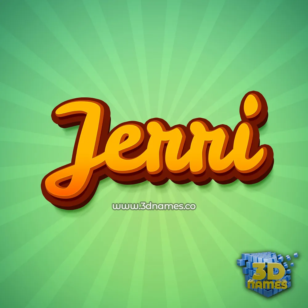 jerri in Green Rays style - 3D name wallpaper