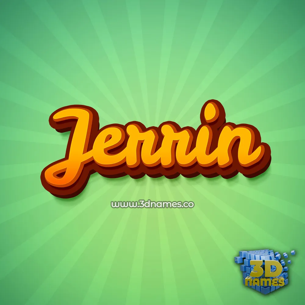 jerrin in Green Rays style - 3D name wallpaper