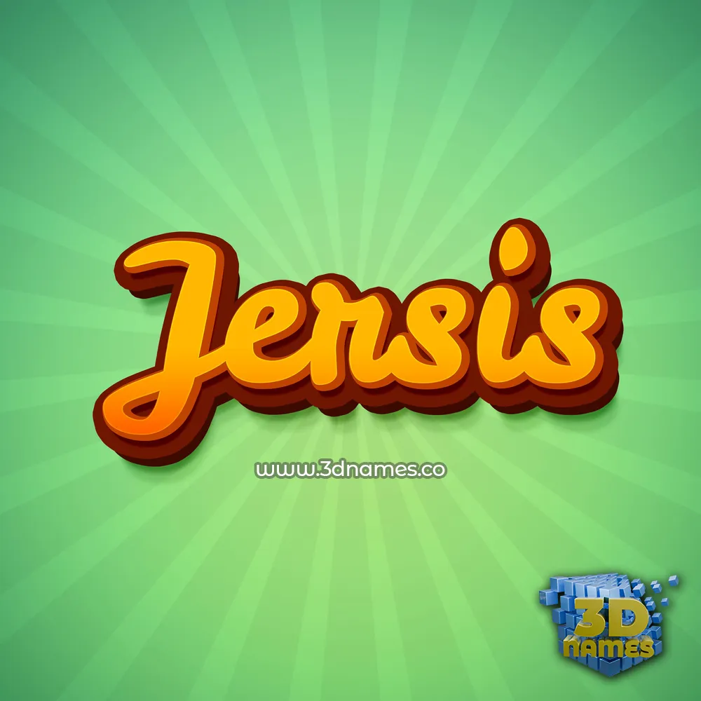jersis in Green Rays style - 3D name wallpaper