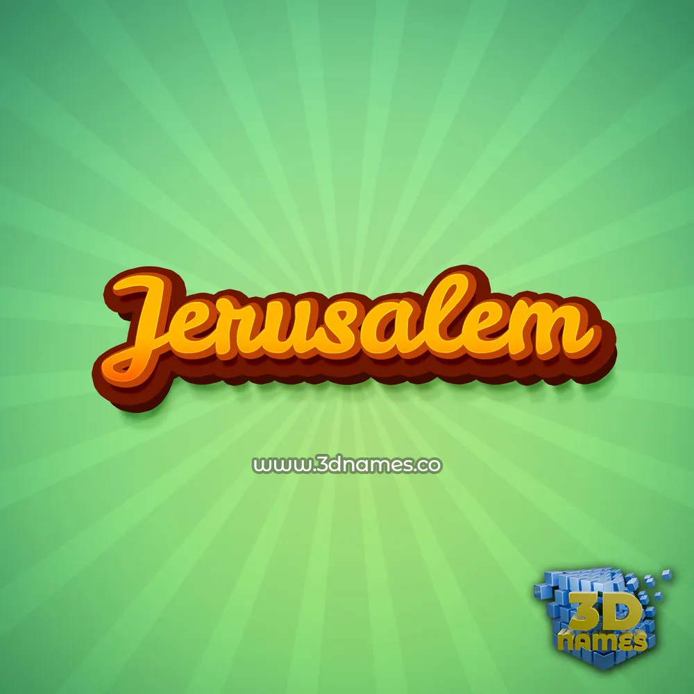jerusalem in Green Rays style - 3D name wallpaper