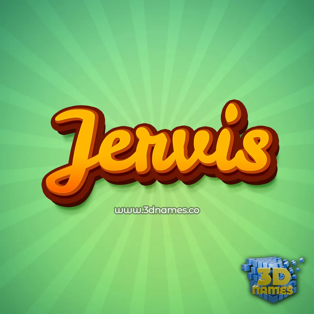 jervis in Green Rays style - 3D name wallpaper