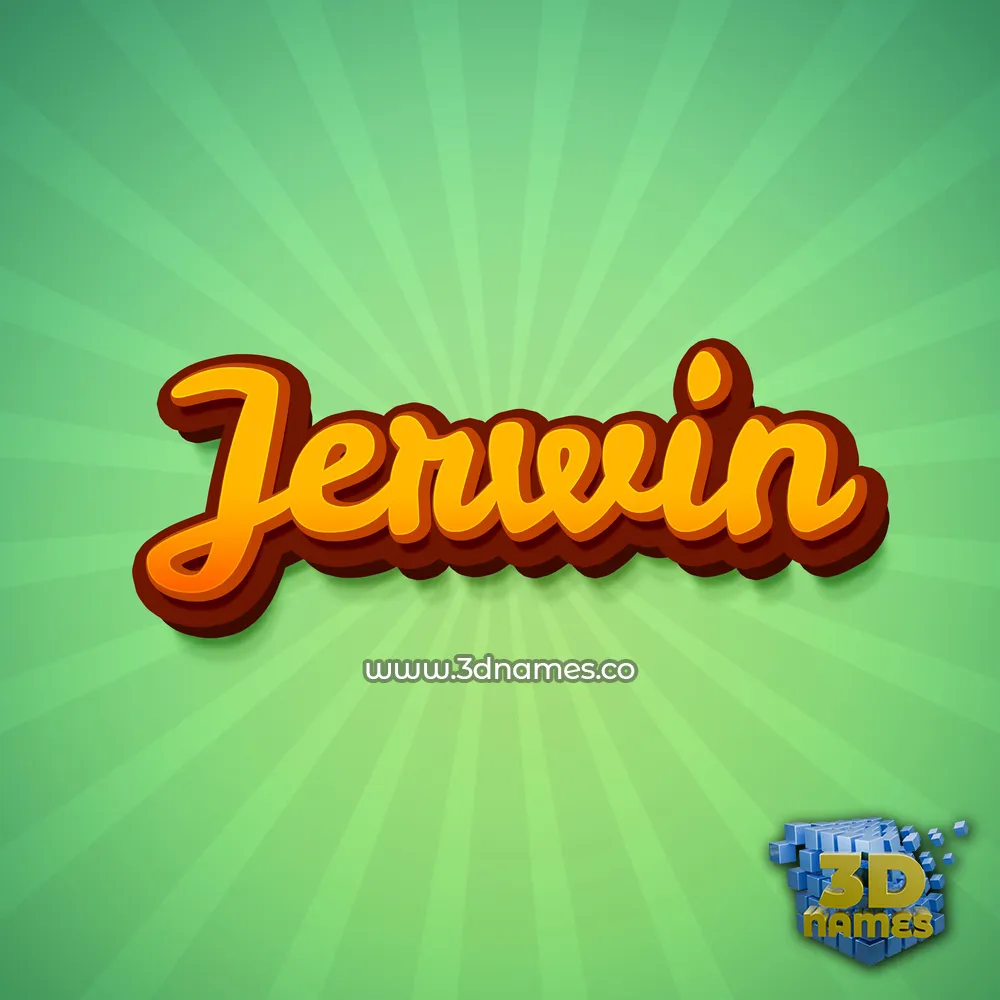 jerwin in Green Rays style - 3D name wallpaper