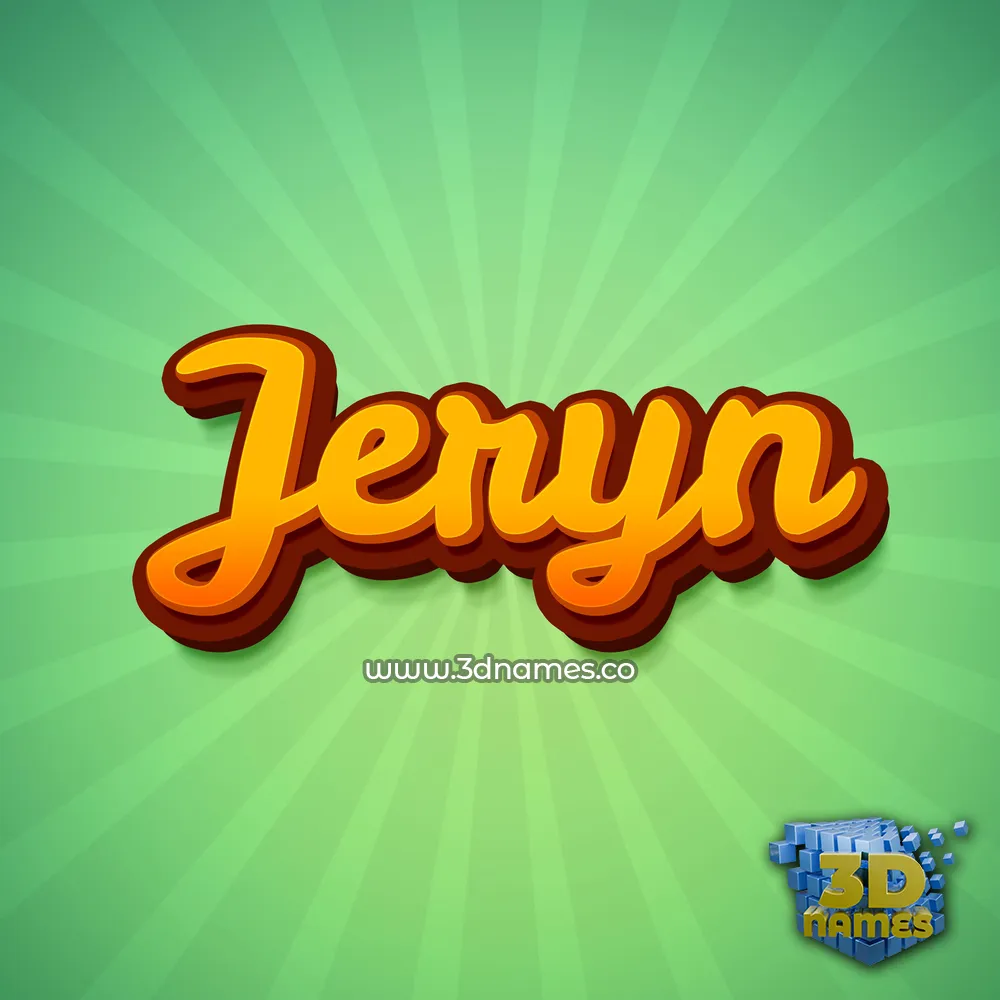 jeryn in Green Rays style - 3D name wallpaper