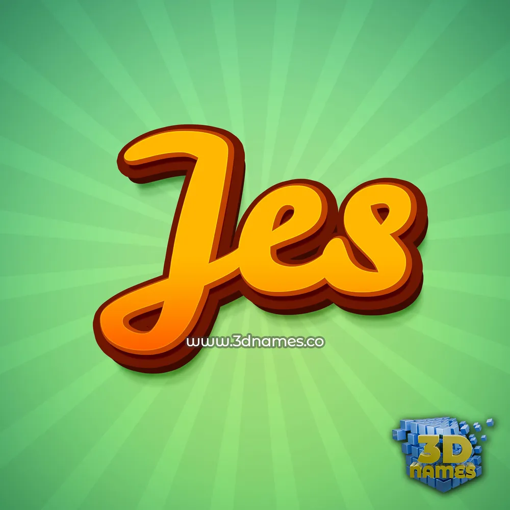 jes in Green Rays style - 3D name wallpaper