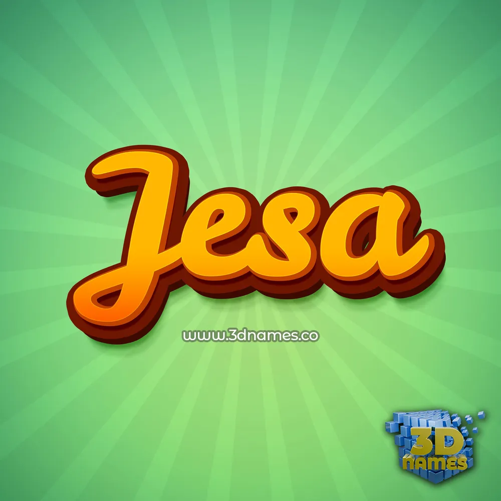 jesa in Green Rays style - 3D name wallpaper