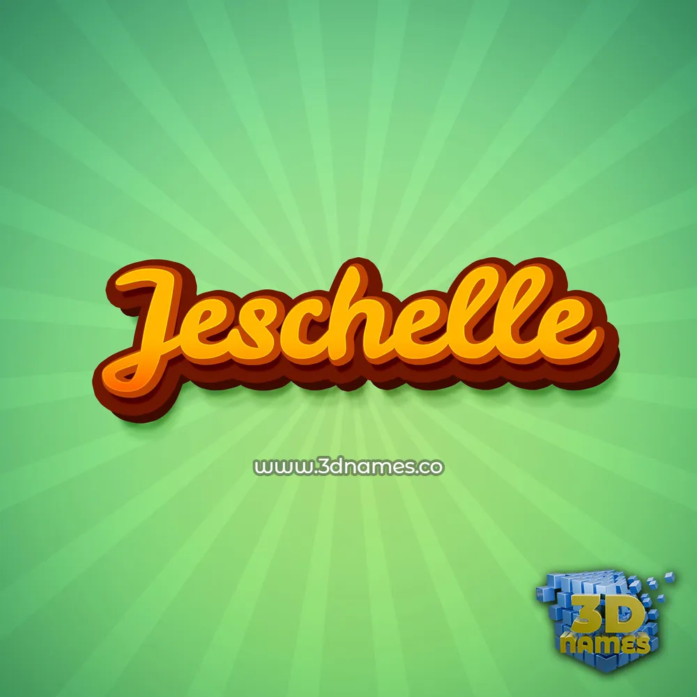 jeschelle in Green Rays style - 3D name wallpaper