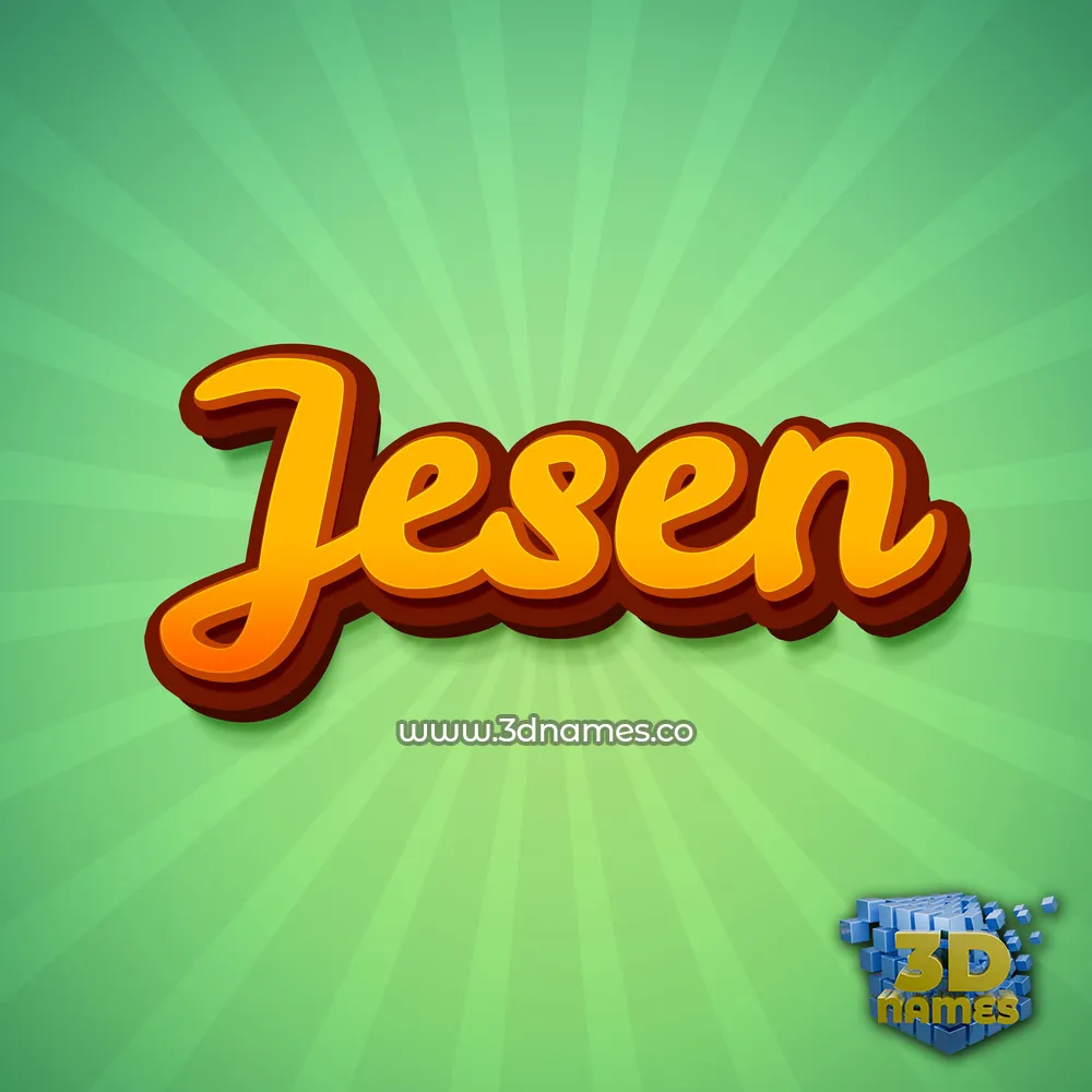 jesen in Green Rays style - 3D name wallpaper