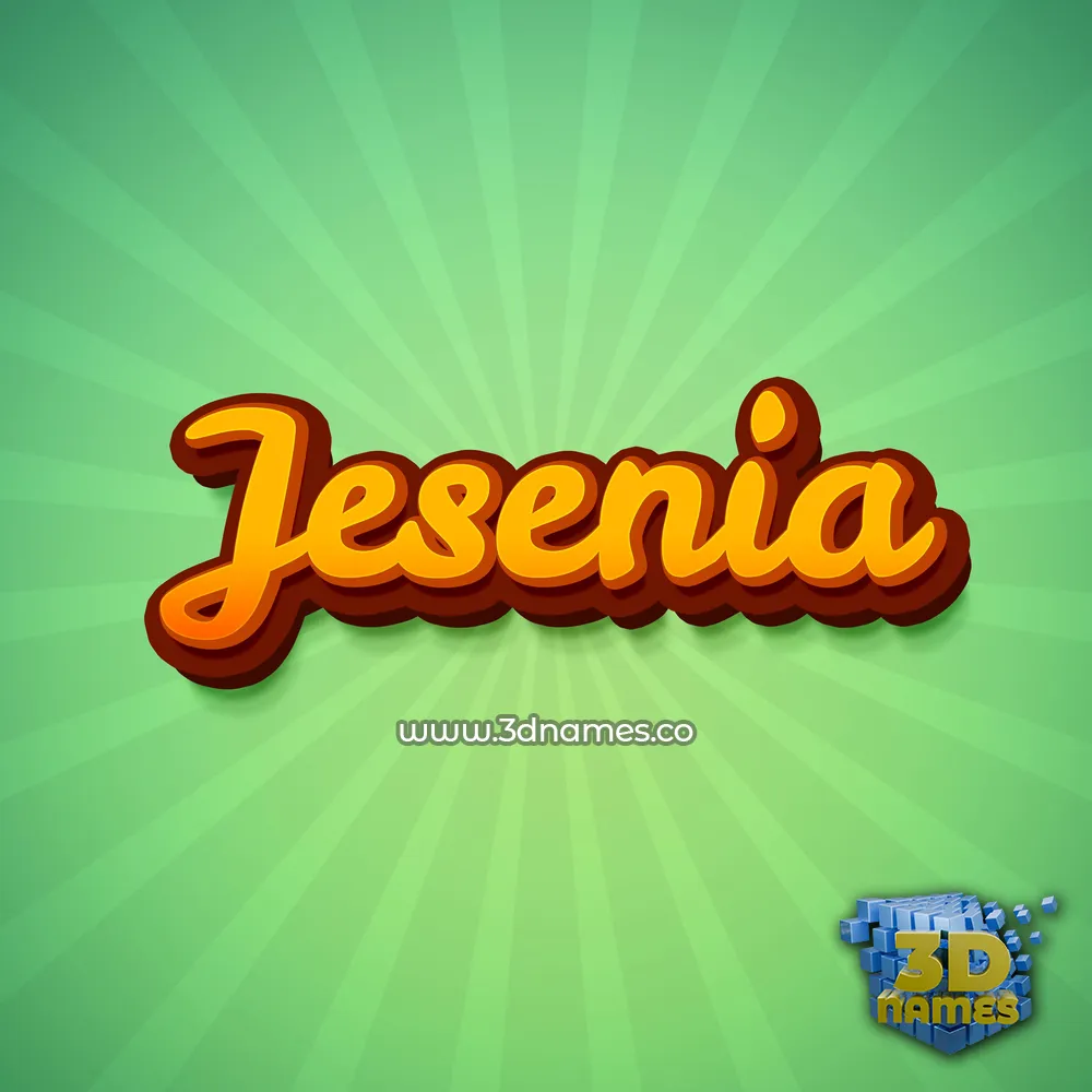 jesenia in Green Rays style - 3D name wallpaper