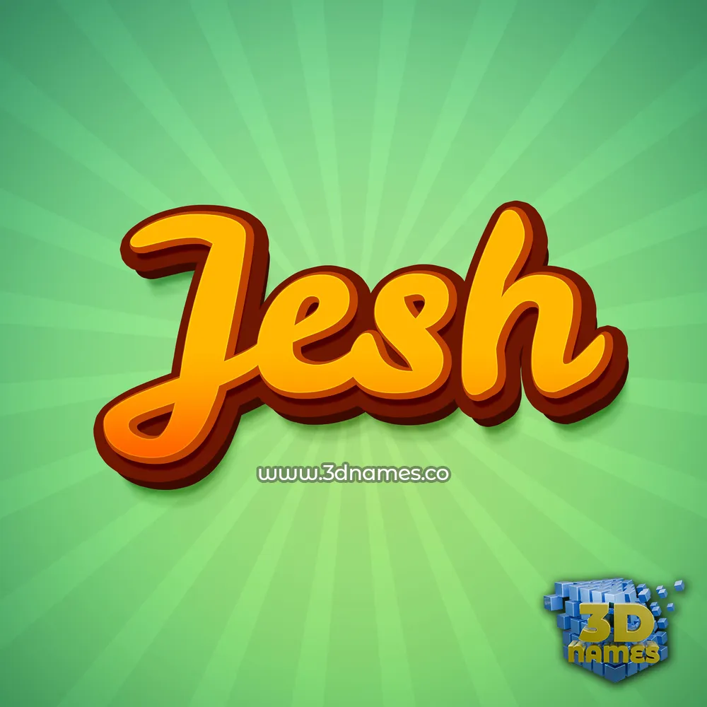 jesh in Green Rays style - 3D name wallpaper