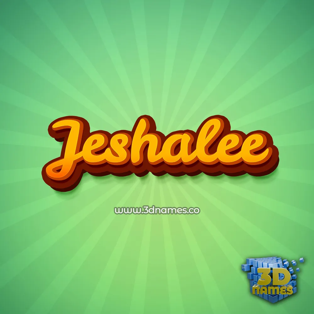 jeshalee in Green Rays style - 3D name wallpaper
