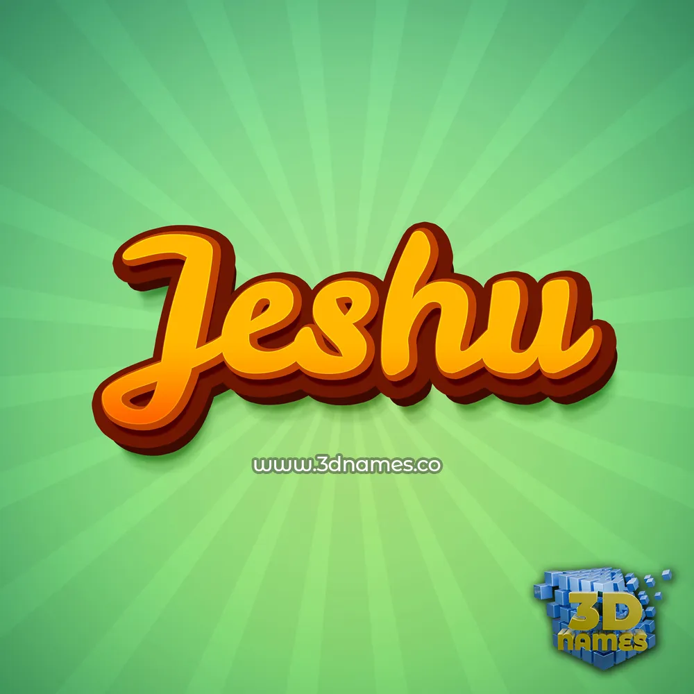 jeshu in Green Rays style - 3D name wallpaper