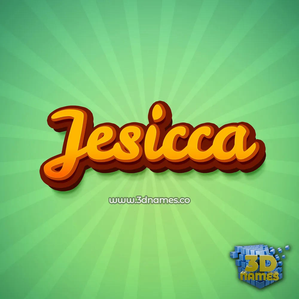 jesicca in Green Rays style - 3D name wallpaper