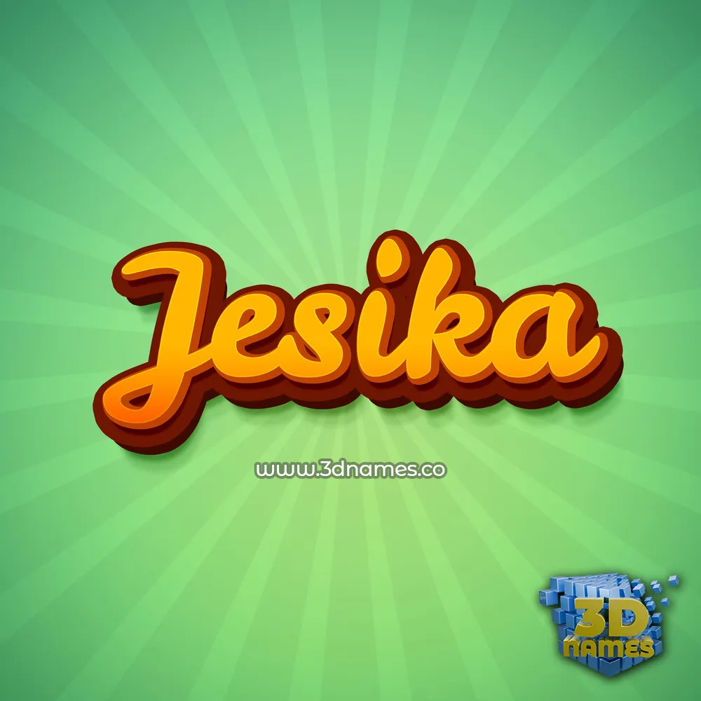 jesika in Green Rays style - 3D name wallpaper
