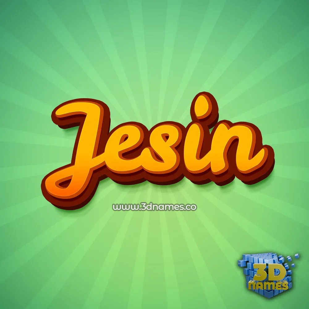 jesin in Green Rays style - 3D name wallpaper