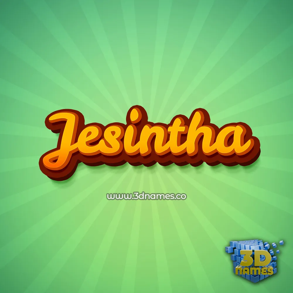 jesintha in Green Rays style - 3D name wallpaper