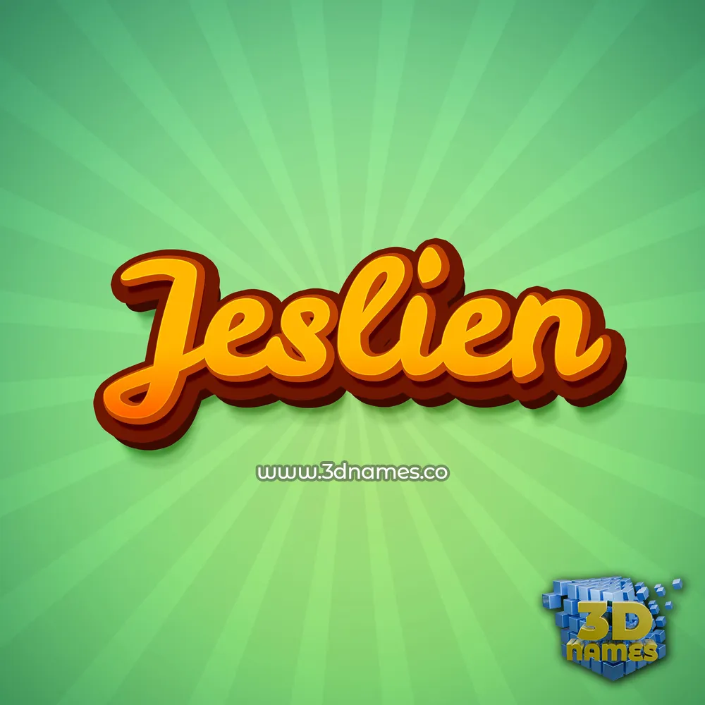 jeslien in Green Rays style - 3D name wallpaper
