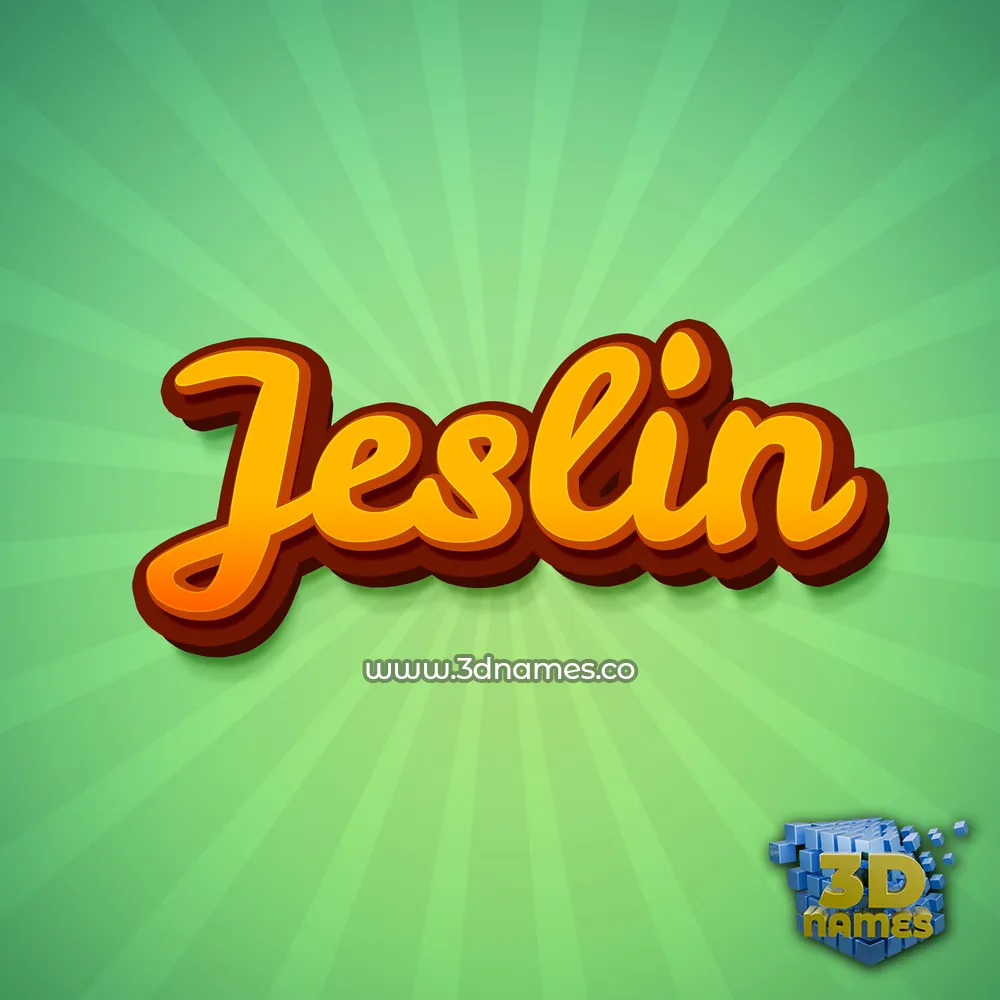 jeslin in Green Rays style - 3D name wallpaper