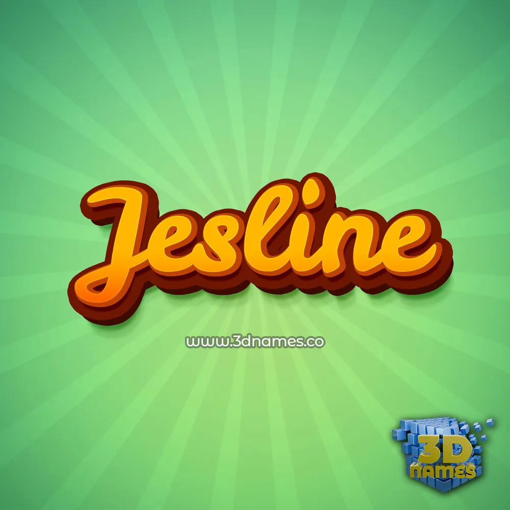 jesline in Green Rays style - 3D name wallpaper
