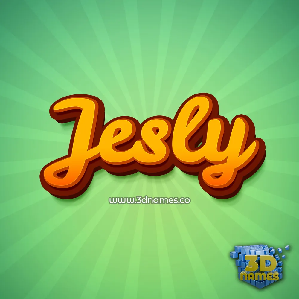 jesly in Green Rays style - 3D name wallpaper