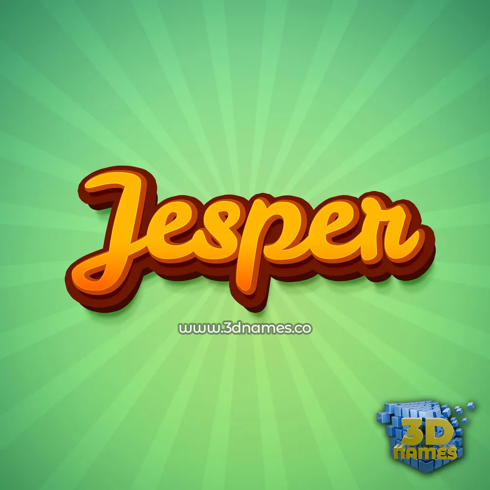 jesper in Green Rays style - 3D name wallpaper