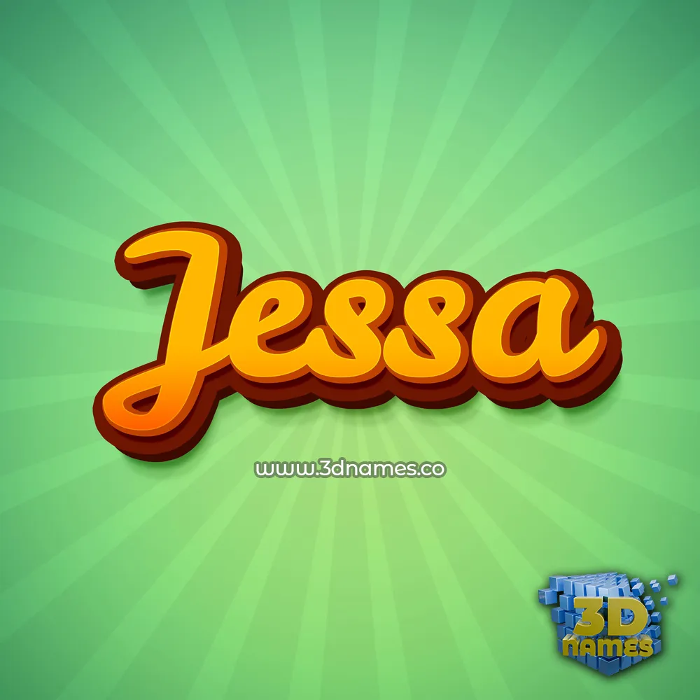 jessa in Green Rays style - 3D name wallpaper