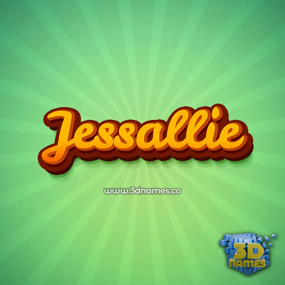 jessallie in Green Rays style - 3D name wallpaper