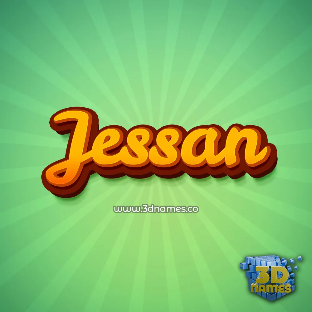 jessan in Green Rays style - 3D name wallpaper