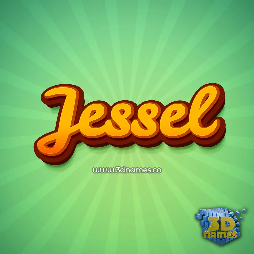 jessel in Green Rays style - 3D name wallpaper