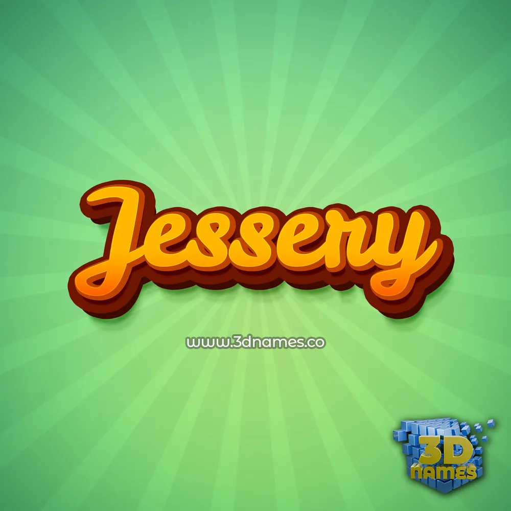 jessery in Green Rays style - 3D name wallpaper