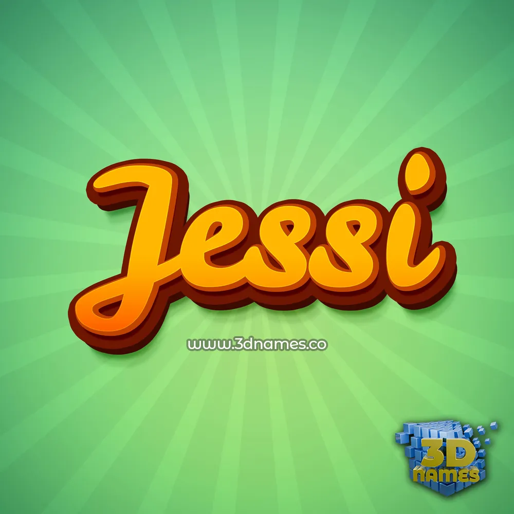 jessi in Green Rays style - 3D name wallpaper