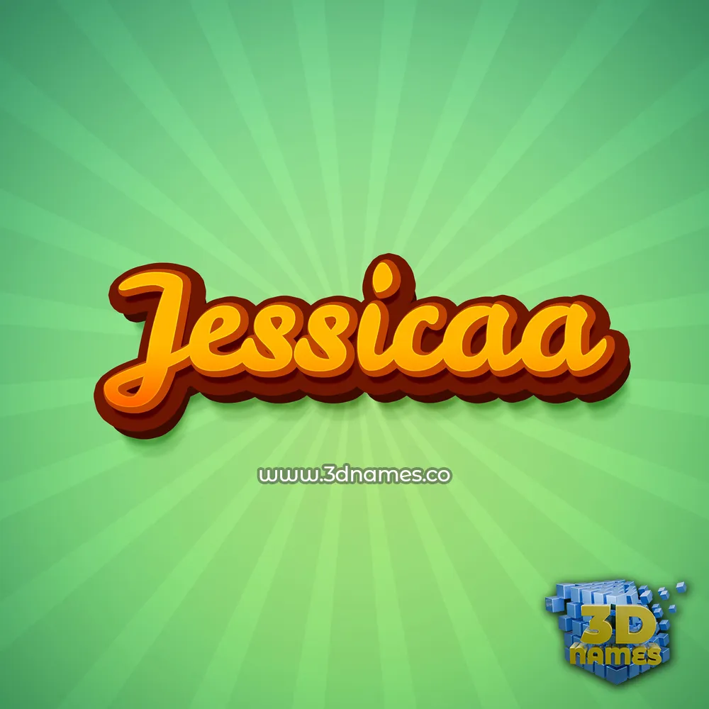 jessicaa in Green Rays style - 3D name wallpaper