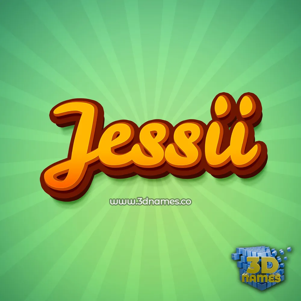 jessii in Green Rays style - 3D name wallpaper